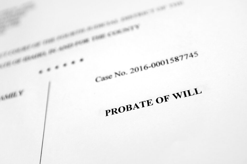 Probate filings court document estate planning legal proceedings